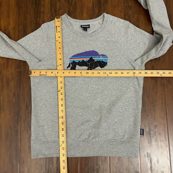 PATAGONIA W's Fitz Roy Bison Ahnya Crew Sweatshirt in Grey "Yellowstone" - Picture 9 of 9